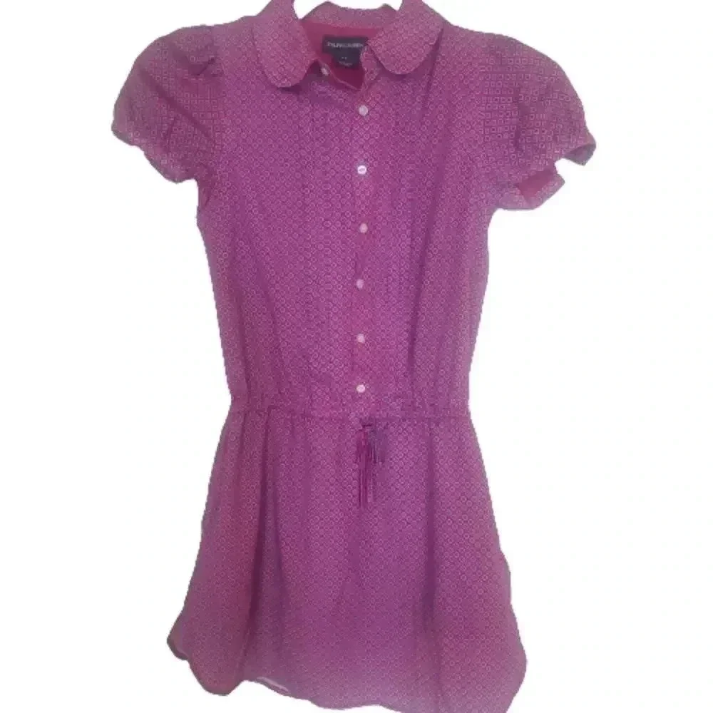 Ralph Lauren Purple with Blue Diamonds Fabric Kids Romper Preppy